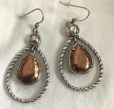 Серьги из французской проволоки Brighton Compassionate цвета серебра меди сняты с производства - Изображение 1 из 3