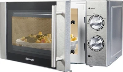 Mikrowelle Silber Edelstahl 20L 700W Auftauen Grillfunktion - Hanseatic 65509859 - Bild 1 von 4