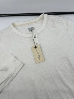 Rag & Bone Men's Long Sleeve Classic Flame Henley AR8 White M000T656G XXL NWT - Image 1 of 4