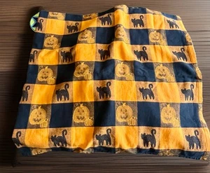 Halloween schwarz und orange Tischdecke schwarze KATZEN, Jack-o-Laternen 45”x45” Tuch - Bild 1 von 5