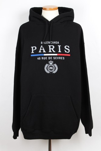 Felpa con cappuccio Balenciaga Paris logo nero M 64559112