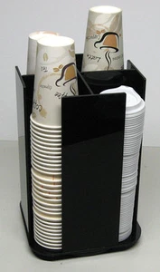 Porta tazze e coperchio rotante caffè dispenser porta condimenti caddy organizer - Foto 1 di 1
