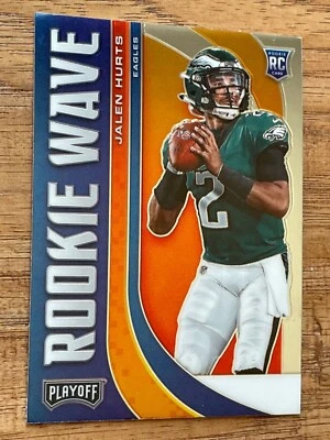 2020 PLAYOFF FOOTBALL JALEN HURTS OPTI-CHROME ROOKIE WAVE CARD No.22 Eagles - Image 1 of 2