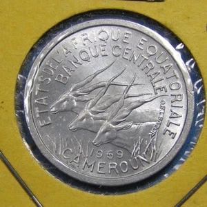 Equatorial African States Cameroon 1 Franc Coin 1969 UNC KM-6, Combined Shipping - Picture 1 of 4