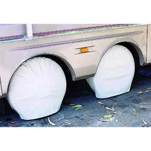 SET OF 4 ADCO 3949 Polar White Ultra Tyre Gard 40" - 42" tire cover RV Trailer - Picture 1 of 12