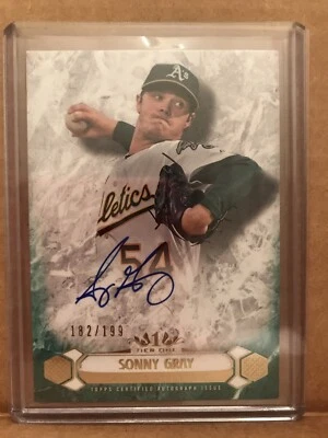 2016 Topps Tier One Sonny Gray Auto As Athletics 182/199 - Image 1 of 2