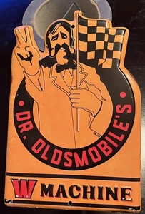 NEW 60's 70'S STYLE DR. OLDSMOBILE'S W MACHINE Tin Metal Embossed Sign #4 - Picture 1 of 2
