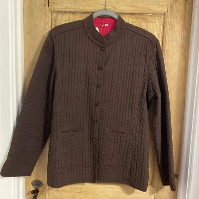 ANOKHI коричневый и розовый с подкладкой Kantha куртка выстеганная с пуговицами XL - Изображение 1 из 4