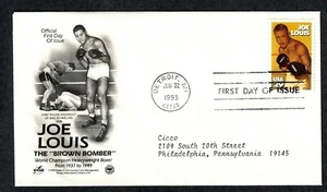 *JOE LOUIS "The brown bomber" Detroit MI 1993 FIRST DAY of ISSUE - Picture 1 of 1