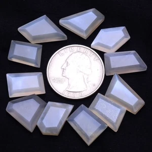 11 Pcs Natural Moonstone 13mm-20mm Faceted Polished Rough Loose Gemstones Lot - Picture 1 of 6