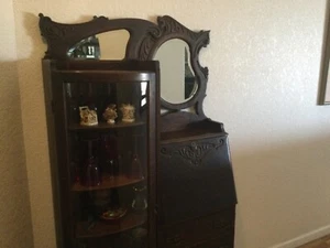 solid oak Antique Secretary- China Cabinet selling - Picture 1 of 6
