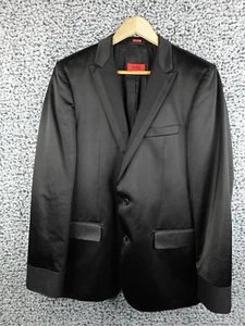 Chaqueta Blazer Hugo Boss Negra Acabado Satinado, Sencillo Pecho, Calce Ajustado, Talla 40R - Imagen 1 de 18