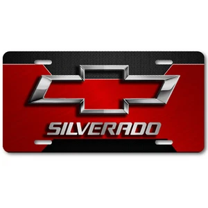 Bow-Tie Inspired Silverado Bowtie red design Aluminum License Plate Tag - Picture 1 of 3