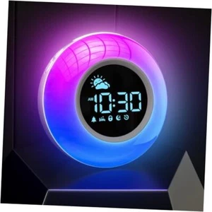 Kids Alarm Clock, Toddler Sleep Training Clock with Sound Machine, 12 White - Picture 1 of 7