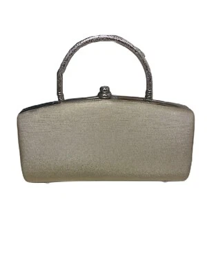 Sasha Womens Gold Shell Evening Handbag Purse Clutch Crossbody Barbie Vintage - Image 1 of 4