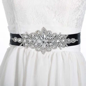Bridal Wedding Belts Sash Gold Brides Rhinestone Belt Crystal Bride Dress Acc... - Picture 1 of 7
