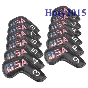 12pcs/set USA Golf Club Iron Head Covers 3-9,P,S,A,Lw,Lw Fit All Brands - Picture 1 of 6