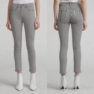 Rag & Bone Women’s 26 High Rise Ankle Skinny Jeans in Oba Print Stripe - Picture 1 of 11
