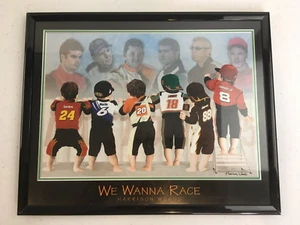 NASCAR Jeff Gordon Framed Painting Photo Poster We Wanna Race Harrison Woods - Picture 1 of 4