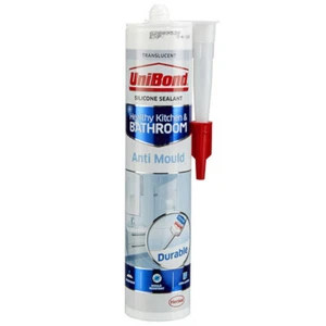 Unibond Silicone Anti Mould Sanitary Kitchen Bathroom Translucent White Sealant - Picture 1 of 7