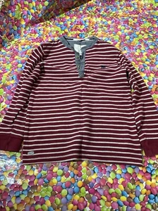 Boys Jasper Conran Kids Age 7-8 Years Dark Red Stripe Long Sleeve Ribbed T-shirt - Picture 1 of 5