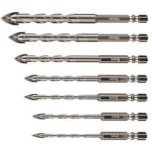 Tungsten Steel Drill Bit Set Triangle Four-blade 3mm-12mm for Tile Glass Marble - Picture 1 of 8