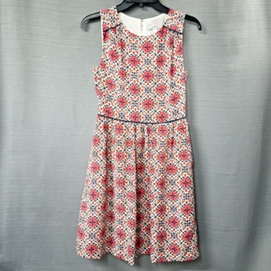 J Crew 100% Silk Sleeveless Dress Pink Blue Floral Back Zip A-line Lined Size 2 - Picture 1 of 13