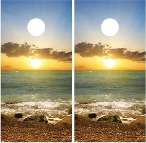 Envolturas de calcomanía Beach Ocean Sunset #4 para tabla Cornhole - Imagen 1 de 3