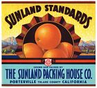 Orange Crate Label Vintage Tulare County Porterville Scarce Art Deco Graphics