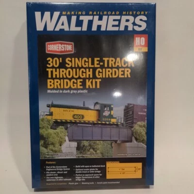 Walthers Cornerstone HO Scale 30ft. Single-Track Railroad Through Girder Bridge - Image 1 of 2