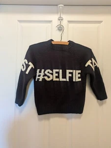 Zara Boys Collection. Take Your Best Selfie Sweater. Size 6. Navy. #theknitwear  - Picture 1 of 3