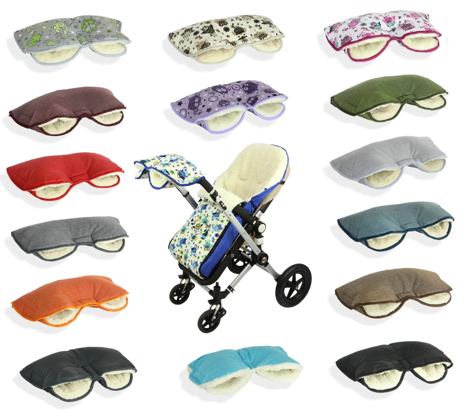 OLOBABY Guantes de mano Pram calentadores MANO MUFF cochecito invierno más cálido LANA DE OVEJA