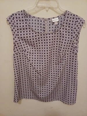 Merona Rosa Azul Estampado Sin Mangas Shell Blusa Camiseta Sin Mangas Camisa Para Mujer Talla XS Foto 1 de 4