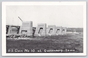 US Dam No. 10 Guttenberg Iowa IA Postcard - Picture 1 of 2