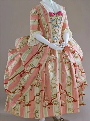 Robe Francaise 18th Century Victorian Rococo Ball Gown Court Georgian Dress - Image 1 of 4
