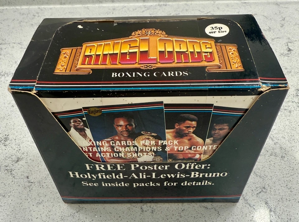 1991 Ringlords Boxing Cards Wax Box 40 Packs FREE Bonus Promos: Mike Tyson, Holy - Image 1 of 4