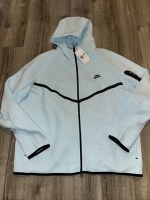 Sudadera con capucha Nike Tech polar cremallera completa cortavientos azul glaciar HV0949-474 para hombre talla 2XL Foto 1 de 4