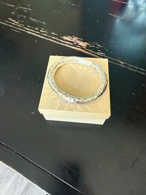 SILPADA Chunky Sterling Silver Hammered Finish Bangle Bracelet 7.5” ~ 11.5mm 47g - Image 1 of 3