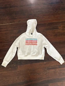 North Face Girls Hoodie, Cream, Cotton/polyester, Pockets, Colorful, Size Small - Picture 1 of 5