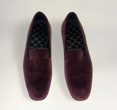 BROOKS BROTHERS PEAL & CO LOAFER 11 D VELVET SLIPPER SHOES CROCKETT  JONES $298 - Image 1 of 4