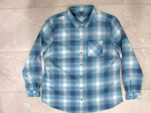 Eddie Bauer Womens Flannel Shirt Size XL Blue Plaid - Picture 1 of 4