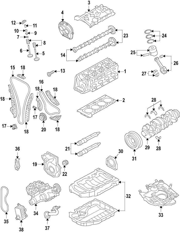 Arandela de empuje original del cigüeñal del motor Volkswagen WHT-000-033-N Foto 1 de 1