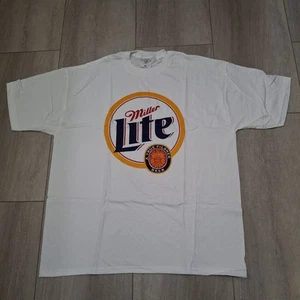 Vintage Miller Lite T-Shirt Herren Größe XL weiß Y2K Beer Breweriana - Bild 1 von 6