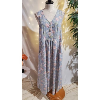 Maxi Vestido De Colección Compaigne Internationale Express Floral Cuadros Guinga M Cottage Foto 1 de 4