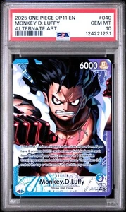 PSA 10 One Piece CCG OP11-040  Monkey D. Luffy  Alt Art Fist of Divine Speed - Picture 1 of 4