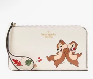 Muñequera Disney X Kate Spade New York Chip and Dale Mediana Cremallera en L KL904 NUEVA CON ETIQUETAS - Imagen 1 de 5