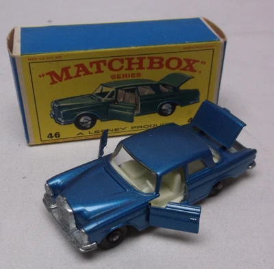Vintage Matchbox No 46 Mercedes 300 SE Coupe with Box Lesney - Image 1 of 4