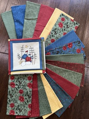 MODA Bundle Up Sandy Gervais Panel, 13 Fat Quarters & Coordinating Fabric VTG - Image 1 of 4