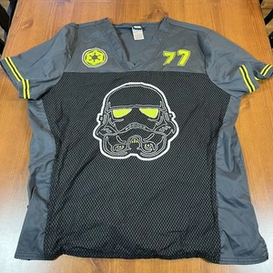 Star Wars Scrubs Top Mens XL Black Stormtrooper Empire Mesh Pockets Shirt Sci-Fi - Picture 1 of 11