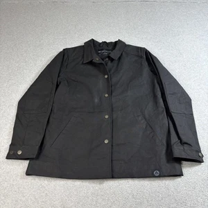 American Giant Jacke Herren Medium schwarz Canvas lässig Mantel Druckknopfleiste hergestellt in den USA - Bild 1 von 14